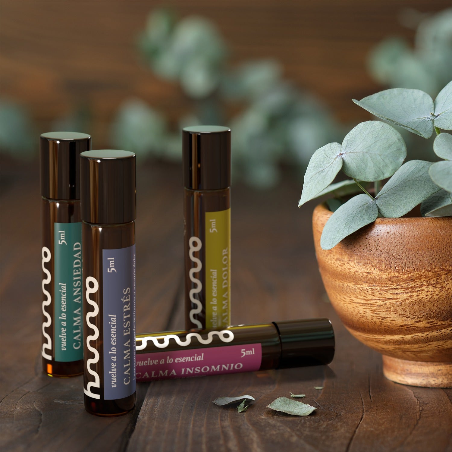 KIT CALMA de aceites esenciales en roll-on para calmar el estrés, ansiedad, insomnio y dolor de cabeza